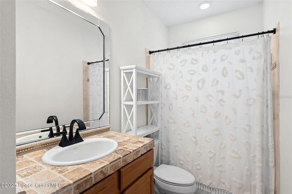 Bathroom, Interior, Recessed Lighting, Tile Countertops