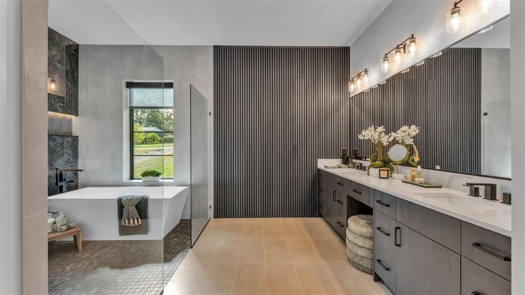 Bathroom, Dual Sink Vanities, Free Standing Baths, Interior