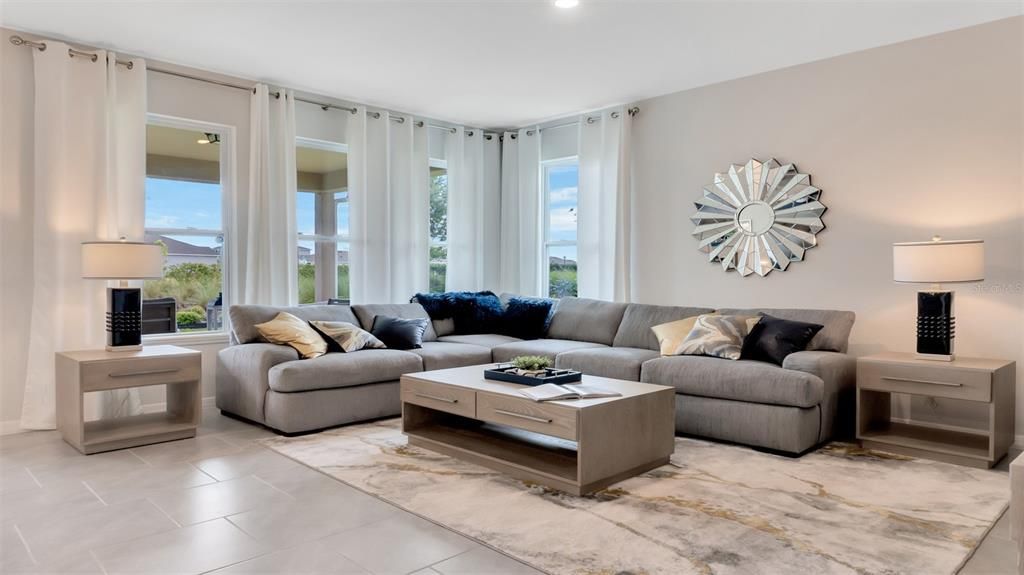 Interior, Living room, Recessed Lighting