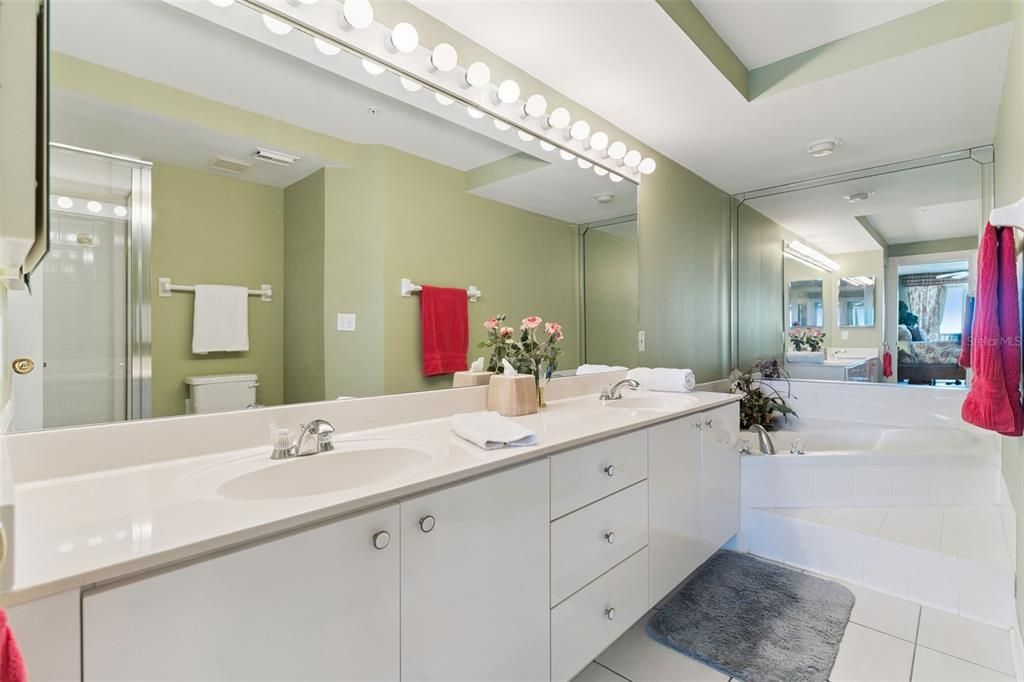 Bathroom, Dual Sink Vanities, Glass Shower, Interior