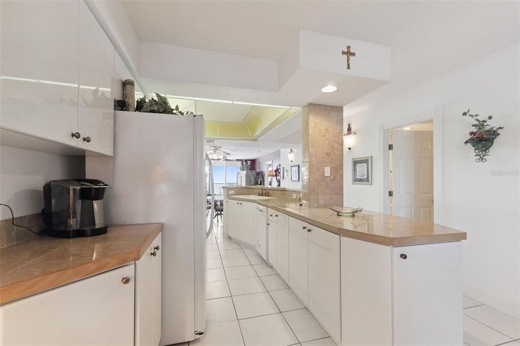 Interior, Kitchen, Recessed Lighting, Tile Countertops