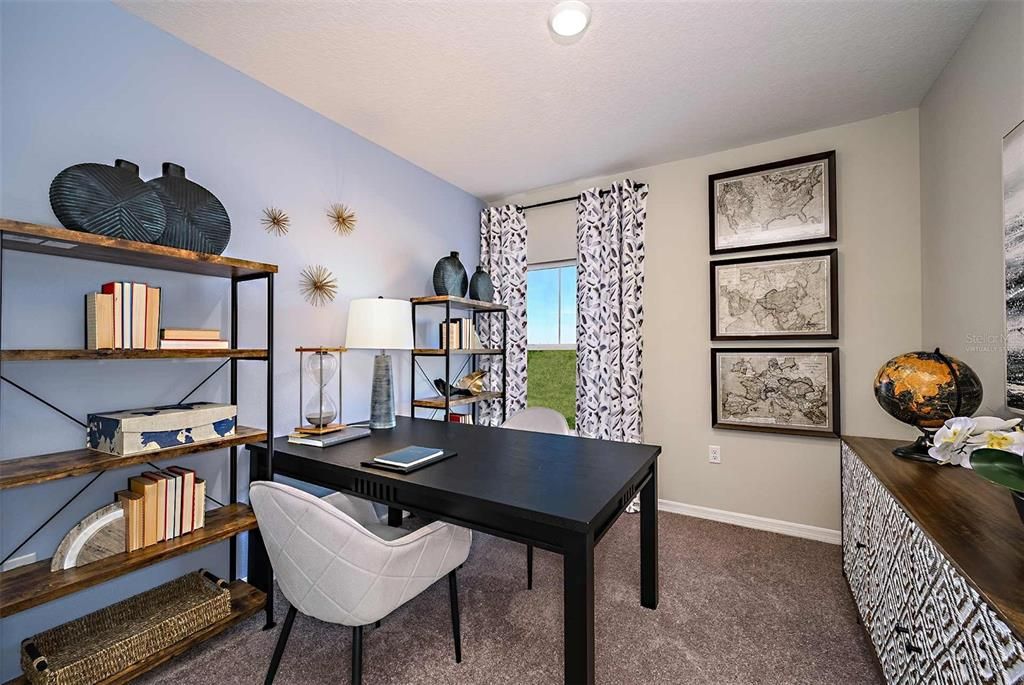 Home Office, Interior, Recessed Lighting