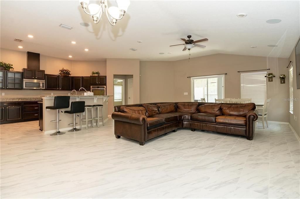 Interior, Kitchen, Living room, Marble, Recessed Lighting