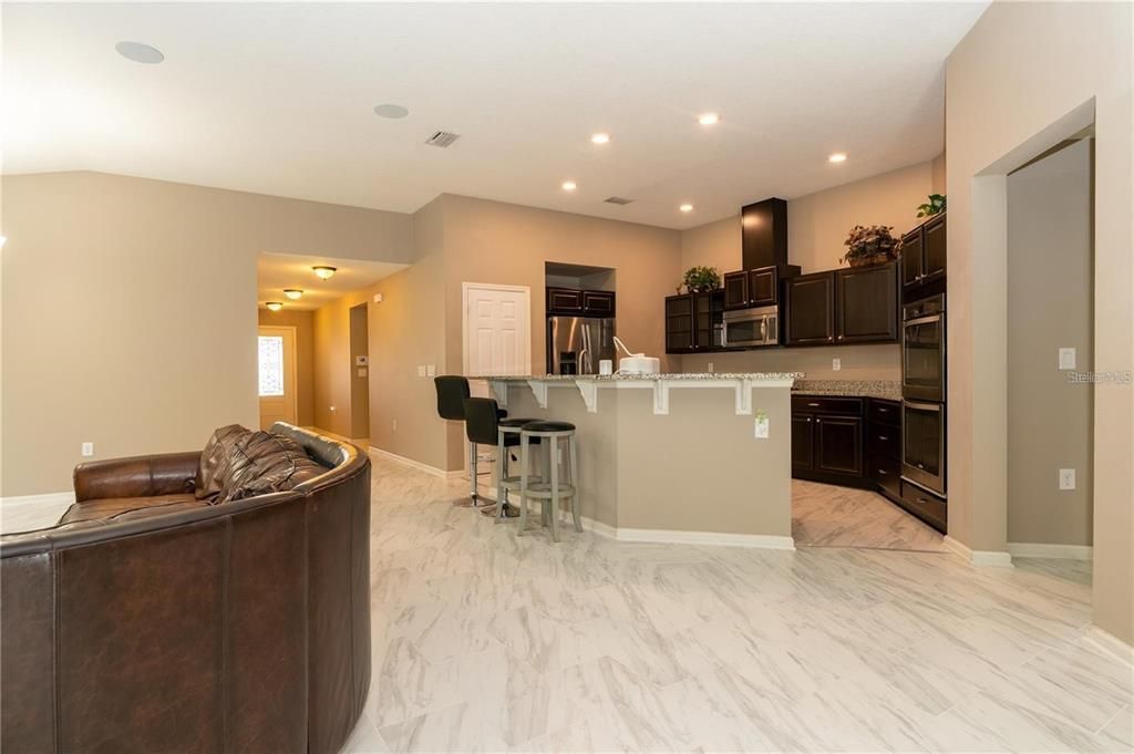 Interior, Kitchen, Marble, Recessed Lighting