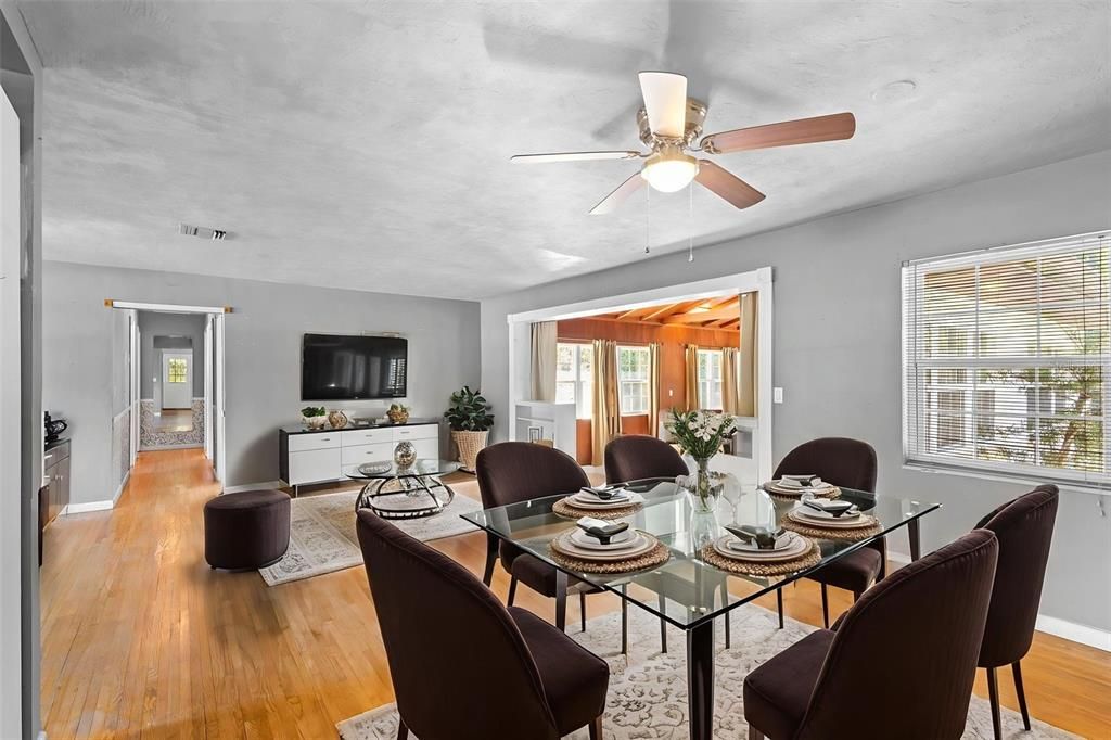 Dining room, Interior, Wood Texture Flooring