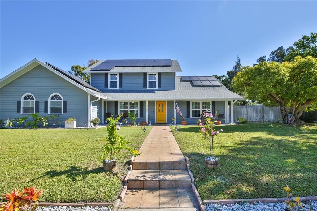 Backyard, Exterior, Facade, Solar Panels, Farmhouse