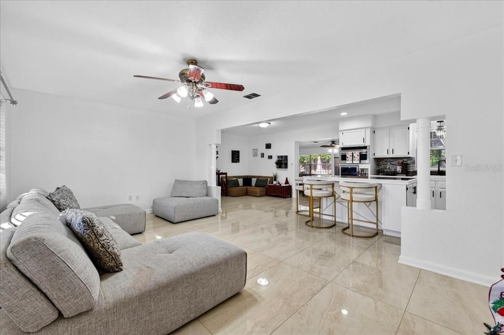 Interior, Kitchen, Living room, Recessed Lighting