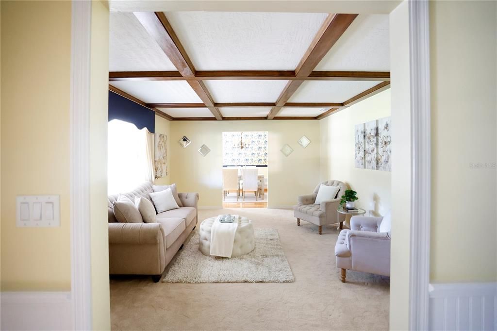 Interior, Living room, Wooden Beams