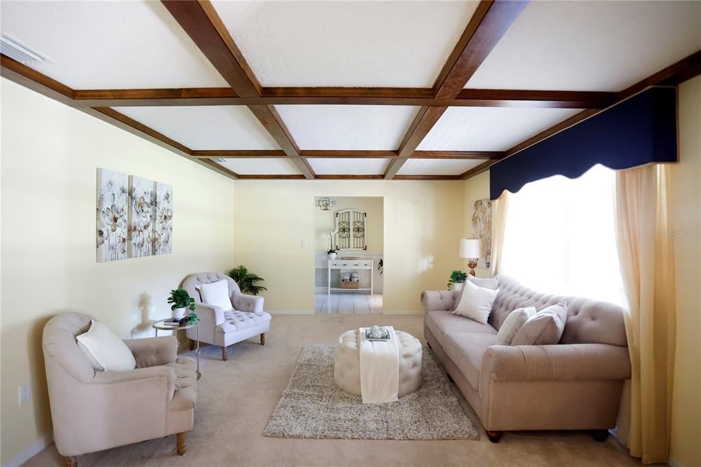 Interior, Living room, Wooden Beams