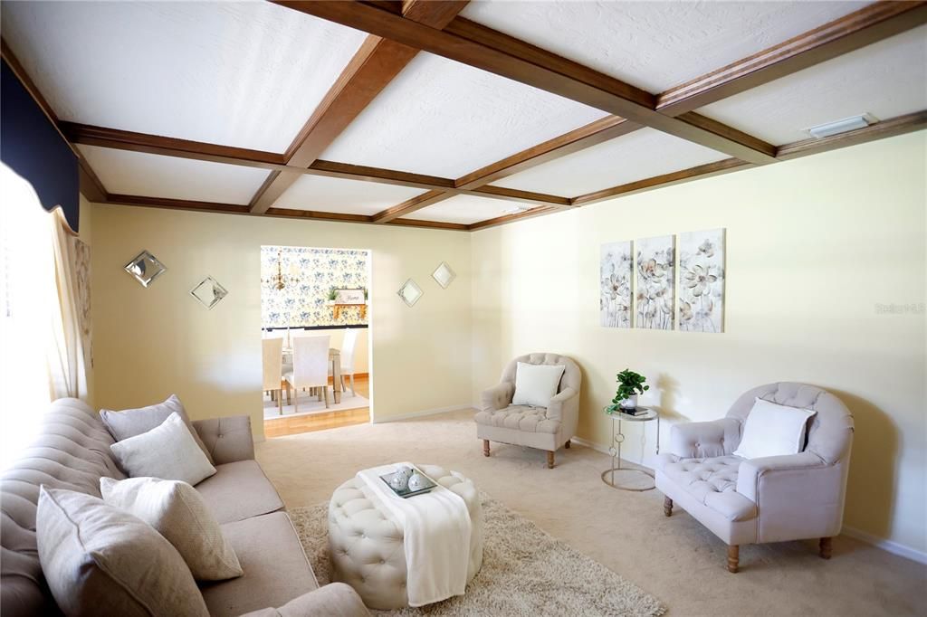 Interior, Living room, Wooden Beams