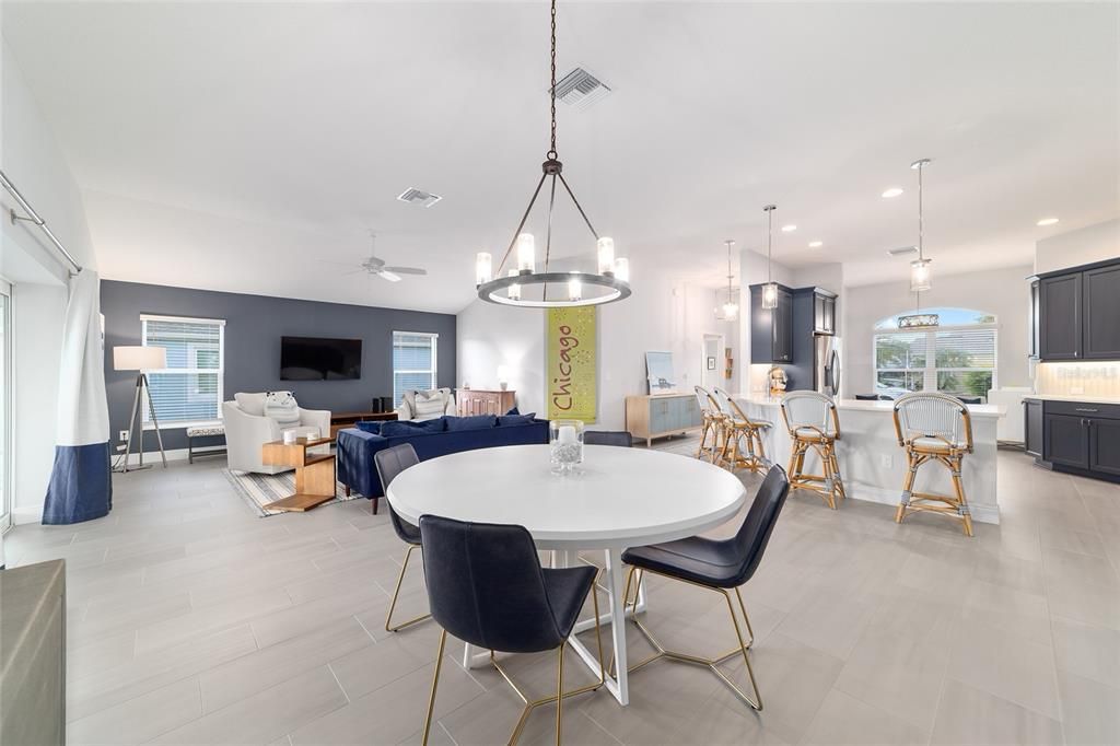 Dining room, Interior, Kitchen, Living room, Pendant Lights, Recessed Lighting