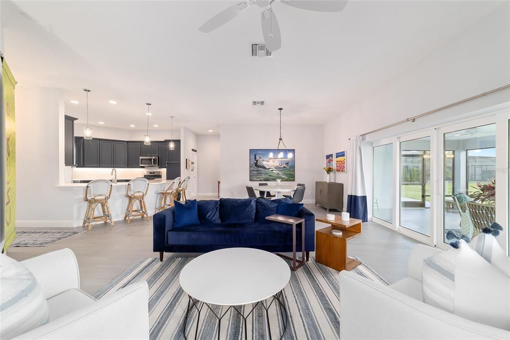 Dining room, Interior, Kitchen, Living room, Pendant Lights, Recessed Lighting