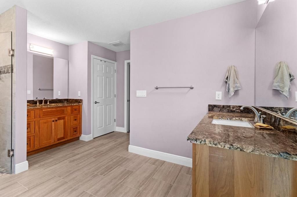 Bathroom, Dual Sink Vanities, Interior, Wood Texture Flooring