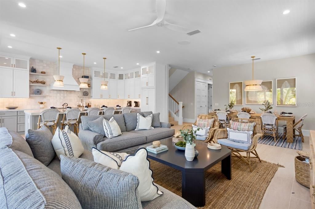 Dining room, Interior, Kitchen, Living room, Pendant Lights, Recessed Lighting