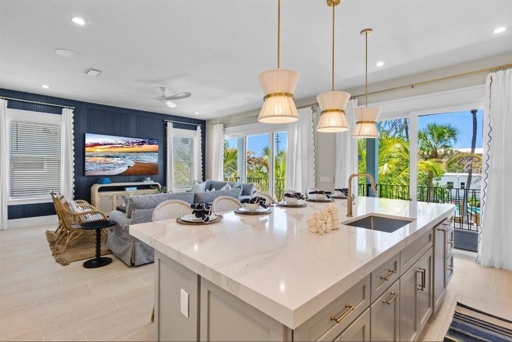 Interior, Kitchen, Living room, Pendant Lights, Recessed Lighting