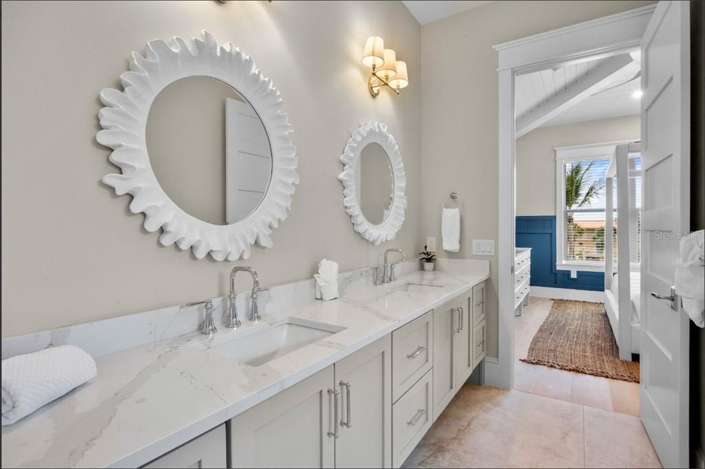 Bathroom, Dual Sink Vanities, Interior, Wood Texture Flooring