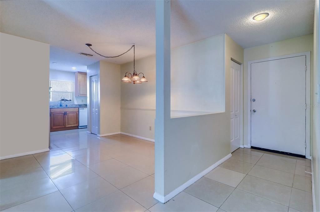 Chandelier, Empty room, Interior, Kitchen, Recessed Lighting