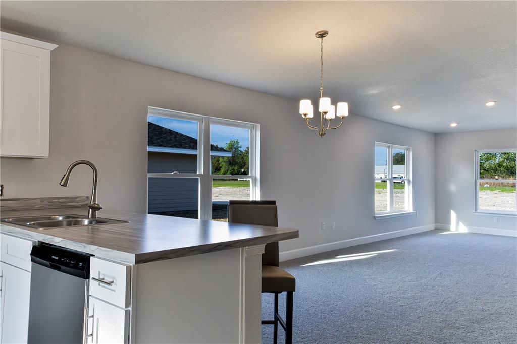Chandelier, Empty room, Interior, Kitchen, Pendant Lights, Recessed Lighting