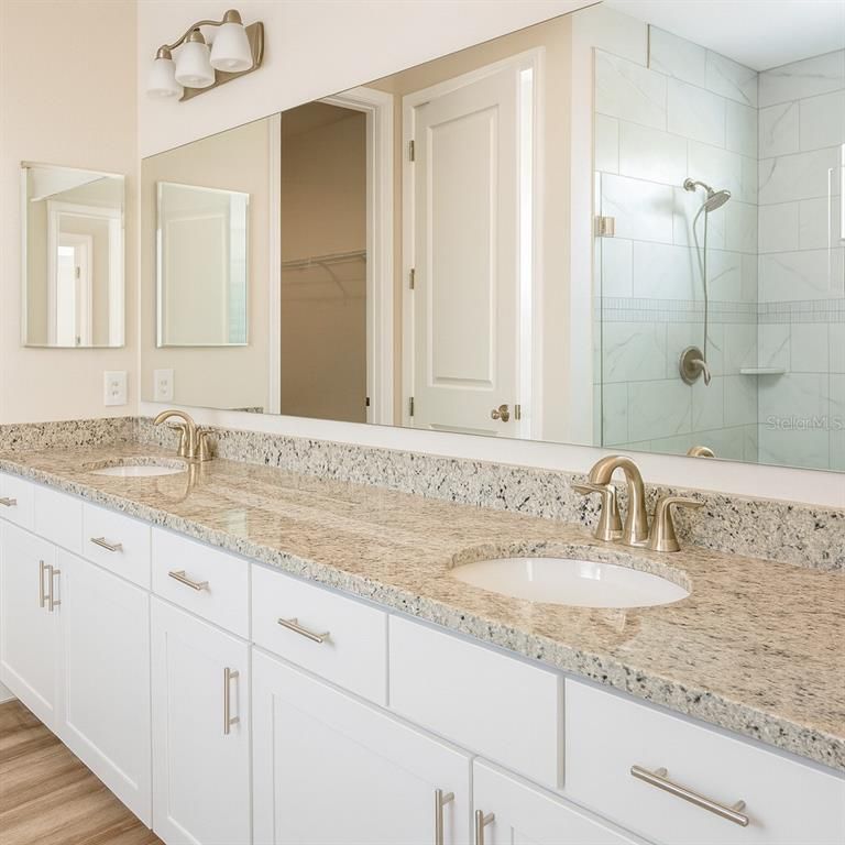 Bathroom, Dual Sink Vanities, Interior, Wood Texture Flooring