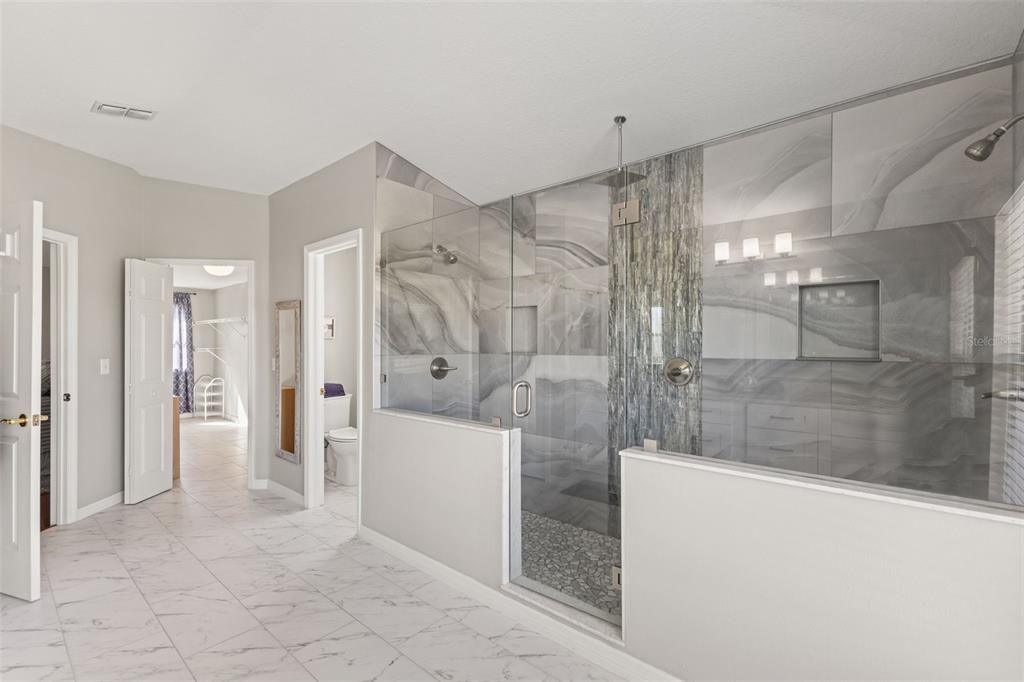 Bathroom, Glass Shower, Interior, Marble