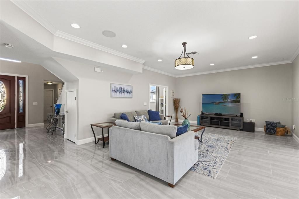 Interior, Living room, Recessed Lighting