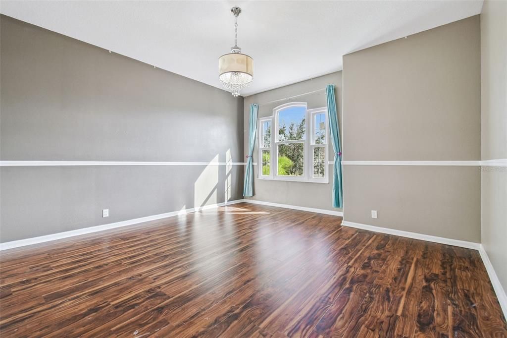 Chandelier, Empty room, Interior, Wood Texture Flooring