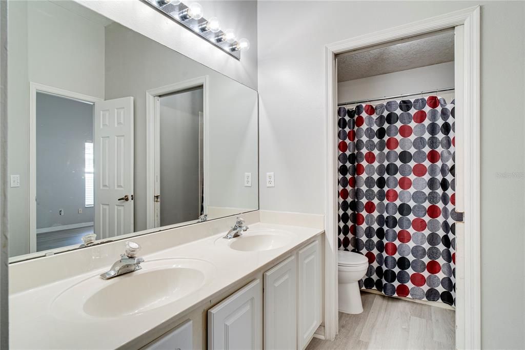 Bathroom, Dual Sink Vanities, Interior, Wood Texture Flooring