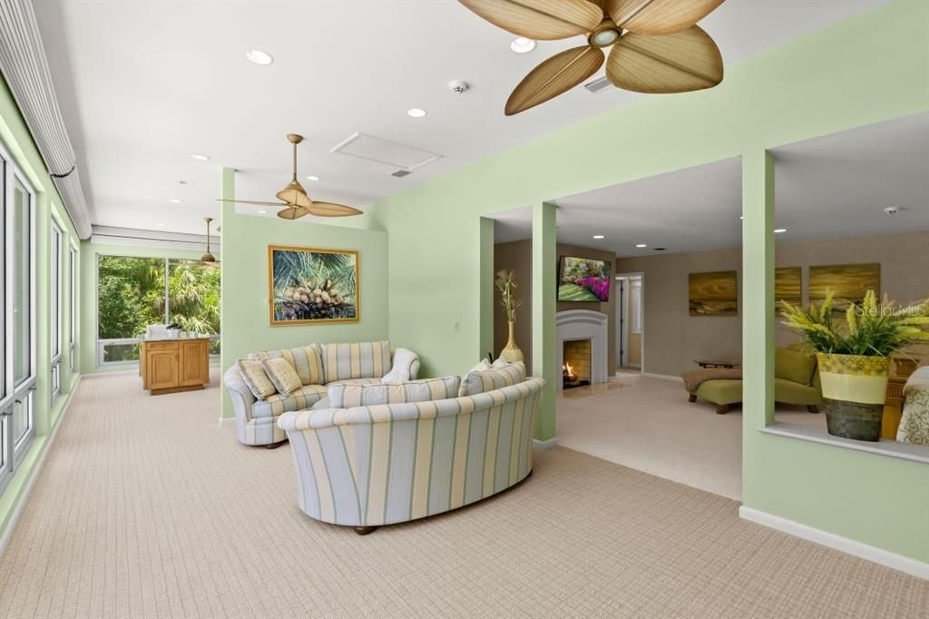 Fireplace, Interior, Living room, Recessed Lighting