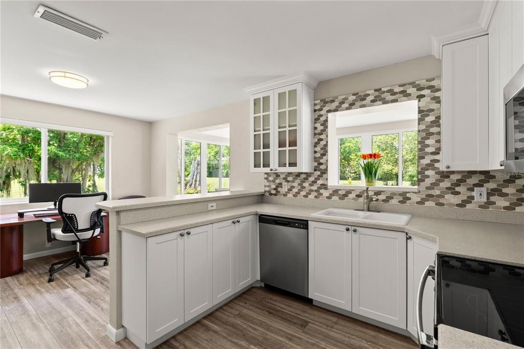 Home Office, Interior, Wood Texture Flooring