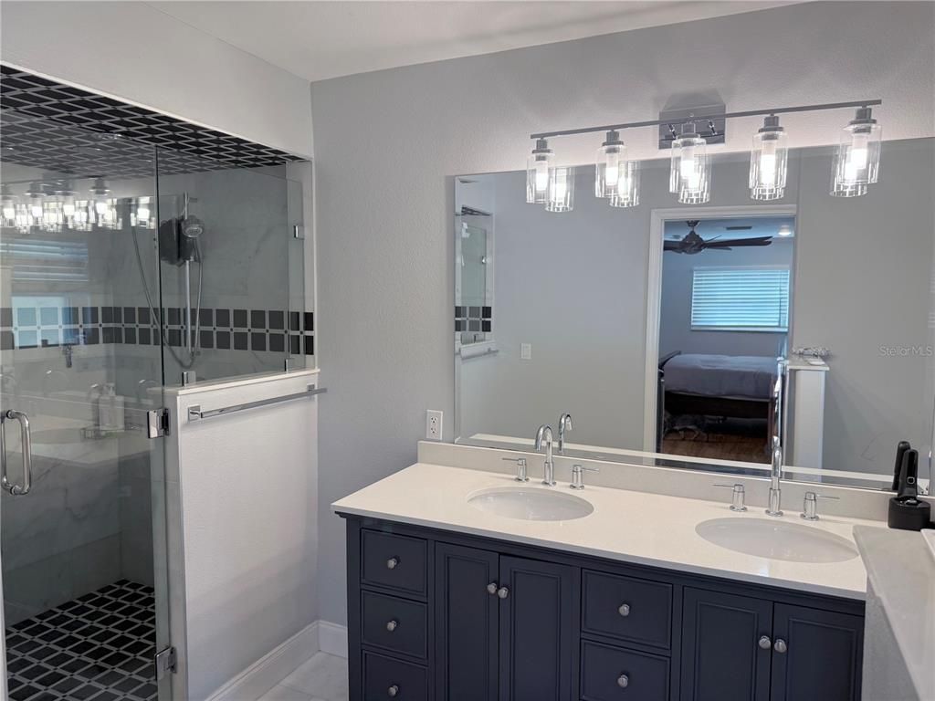Bathroom, Dual Sink Vanities, Glass Shower, Interior