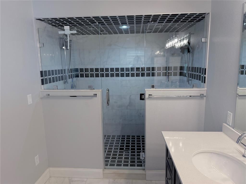 Bathroom, Glass Shower, Interior, Marble, Marble Walls