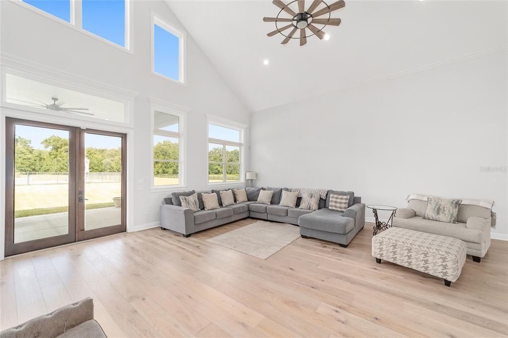 Interior, Living room, Pendant Lights, Wood Texture Flooring