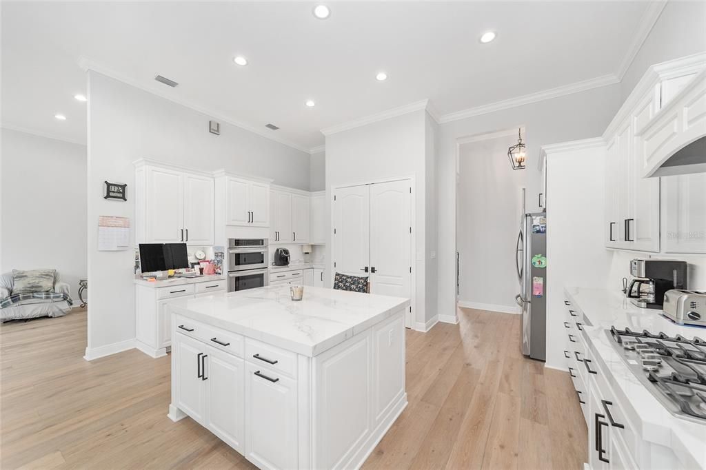 Interior, Kitchen, Recessed Lighting, Wood Texture Flooring