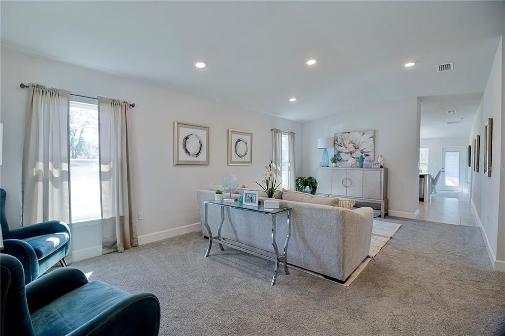 Interior, Living room, Recessed Lighting