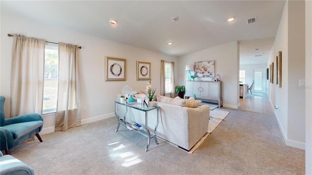 Interior, Living room, Recessed Lighting