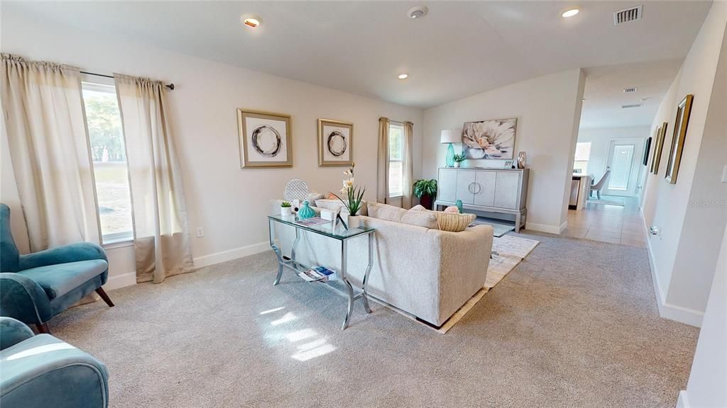 Interior, Living room, Recessed Lighting