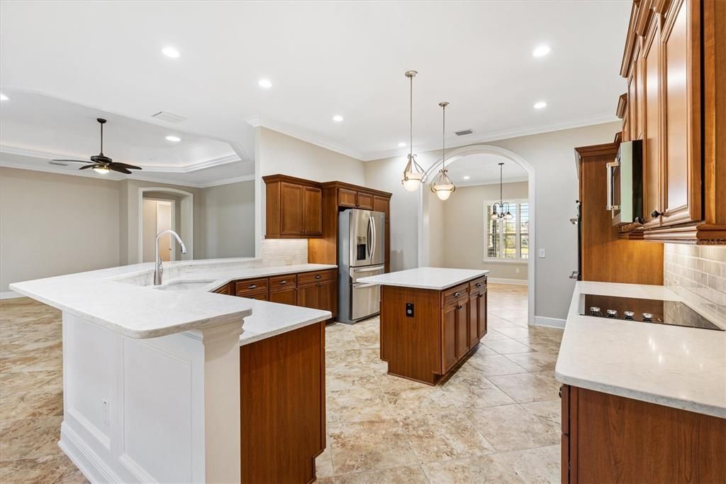 Interior, Kitchen, Pendant Lights, Recessed Lighting, Stainless Steel Appliances