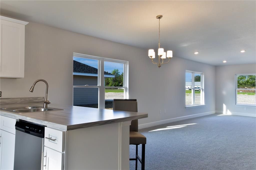 Chandelier, Empty room, Interior, Kitchen, Pendant Lights, Recessed Lighting