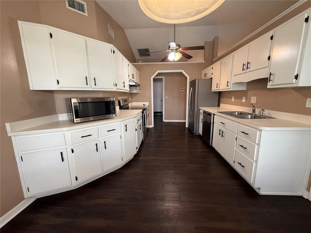 Interior, Kitchen, Wood Texture Flooring