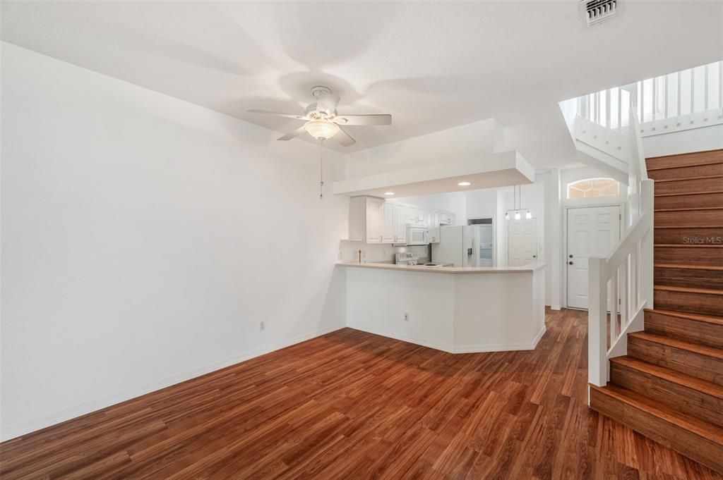 Interior, Kitchen, Recessed Lighting, Wood Texture Flooring