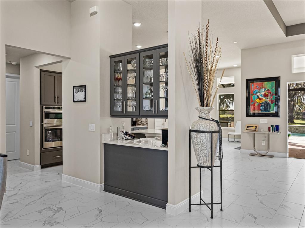 Interior, Kitchen, Marble, Recessed Lighting, Stainless Steel Appliances