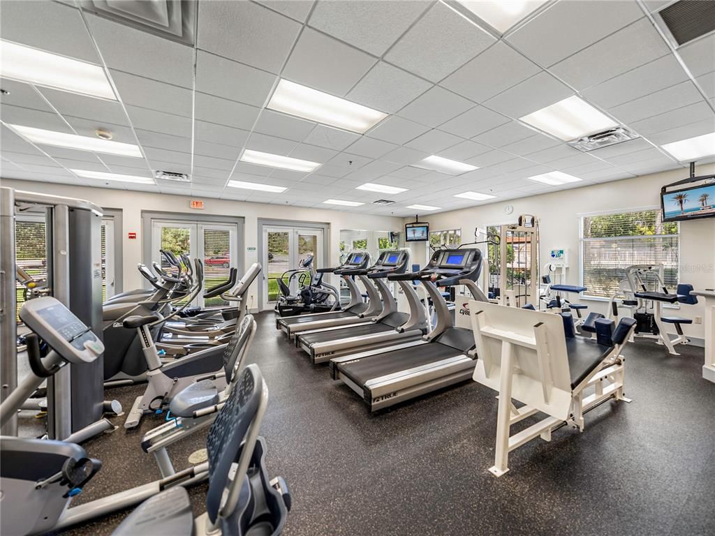 Fitness Equipment, Gym, Interior, Recessed Lighting