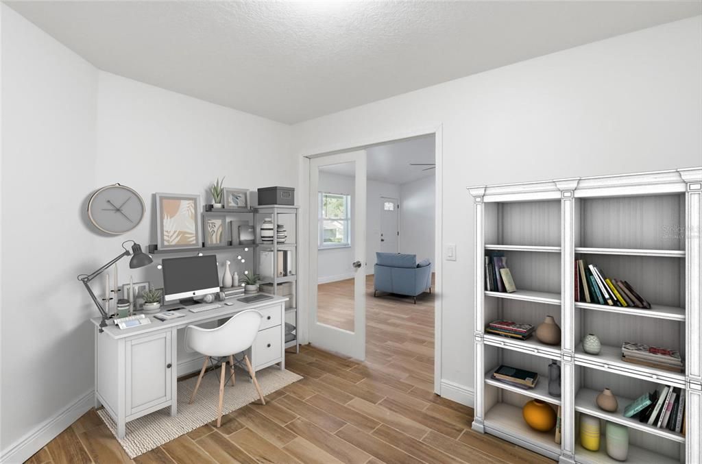 Home Office, Interior, Wood Texture Flooring