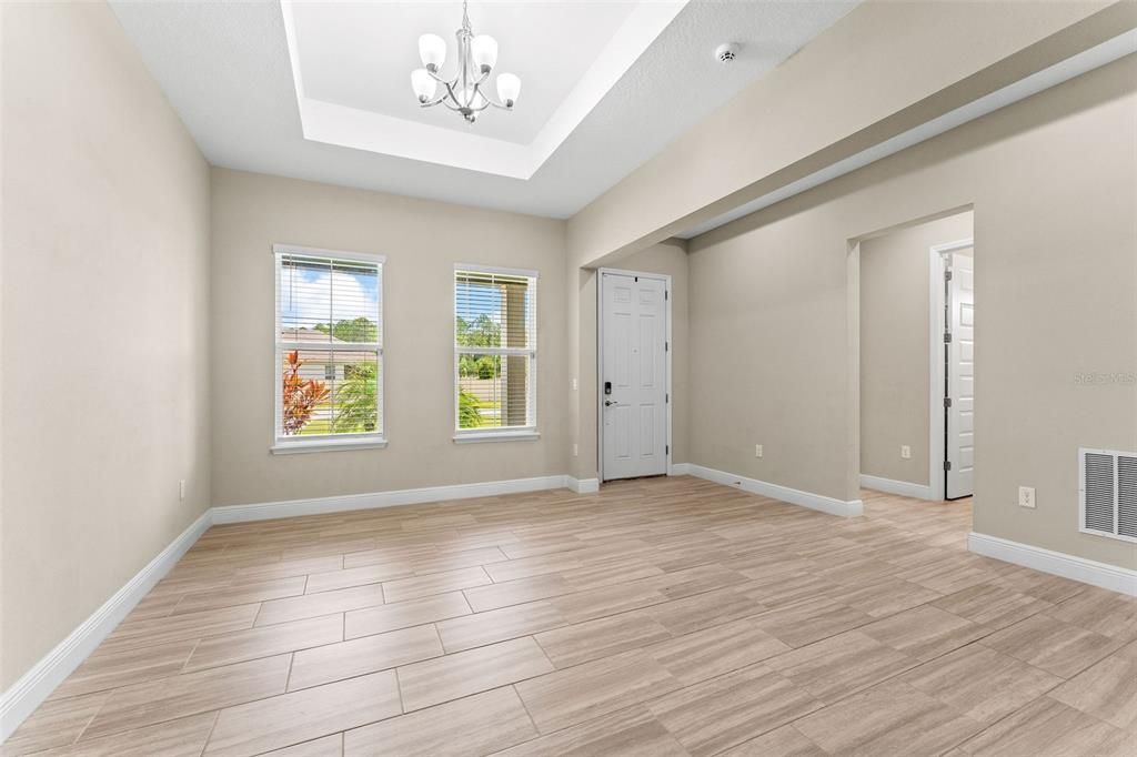 Chandelier, Empty room, Interior, Wood Texture Flooring