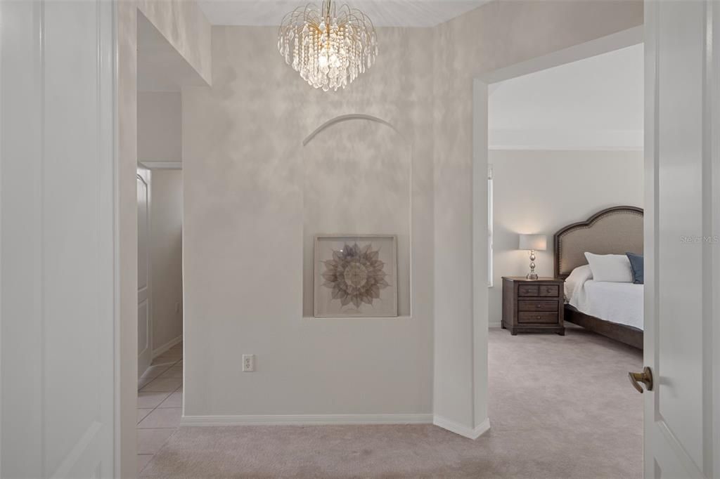 Bedroom, Chandelier, Interior
