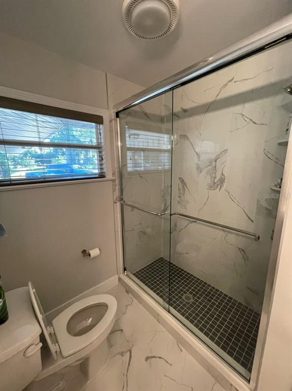 Bathroom, Glass Shower, Interior, Marble, Marble Walls