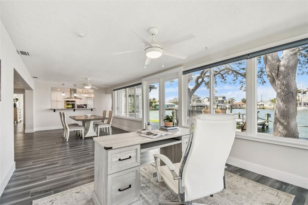 Home Office, Interior, Kitchen, Pendant Lights, Water, Wood Texture Flooring
