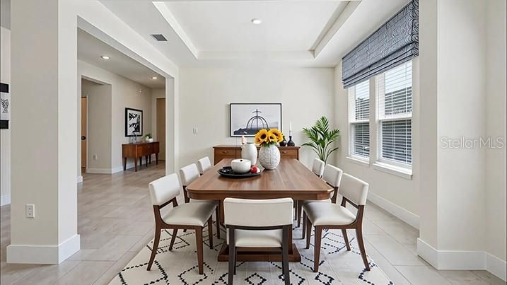Dining room, Interior, Recessed Lighting