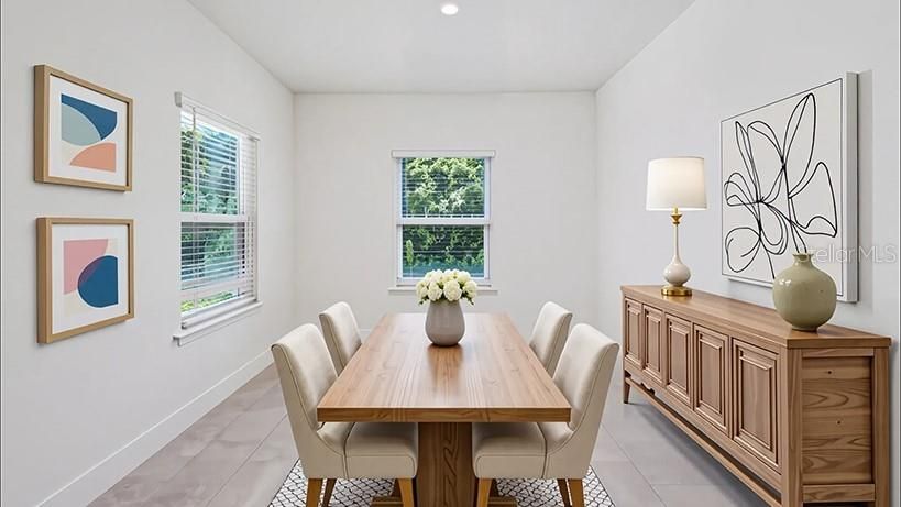Dining room, Interior, Recessed Lighting