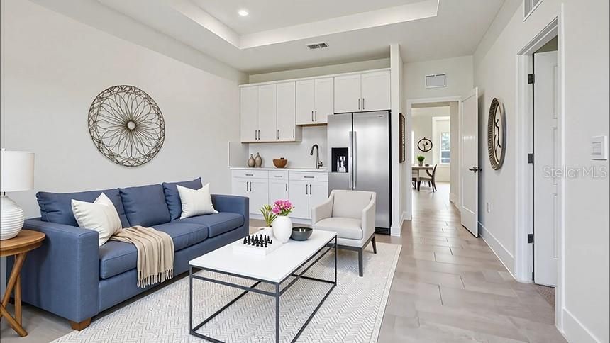 Interior, Kitchen, Living room, Recessed Lighting